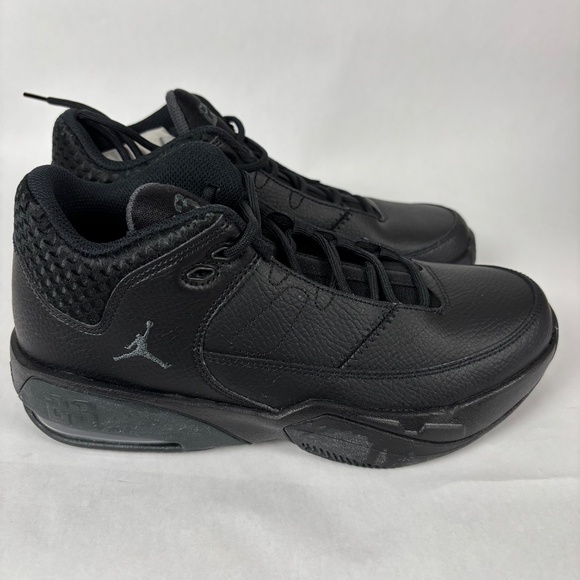 Nike, Jordan Max Aura 3 (GS,) Sneakers, All Black Leather, - Picture 2 of 15